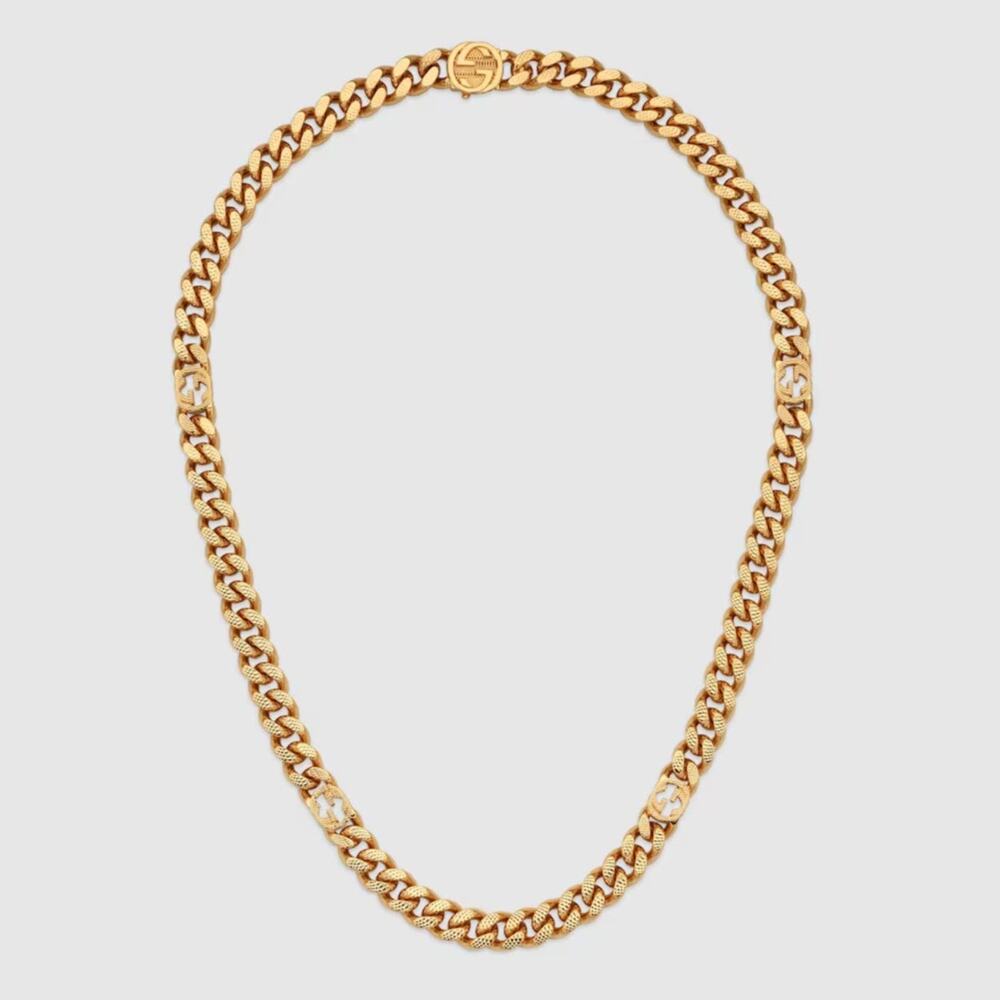 Gucci Gold Interlocking Necklace - image 1